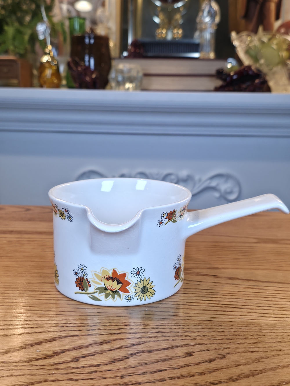 Vintage Johnson Bros Ceramic Pipkin Melting Pot Saucepan Handle Pour Spout